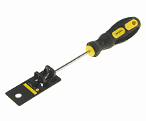 Отвертка шлицевая SL4х100мм Ø4мм магнитная с противоскользящей ручкой (с держателем ) ER-7DA-04H ЭВР